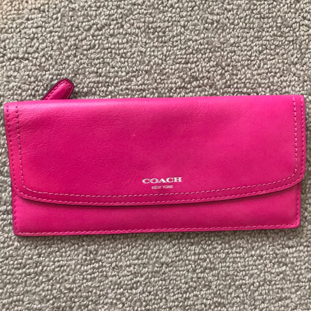 Magenta Leather Coach wallet
